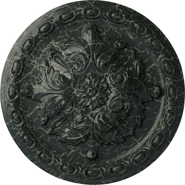 Ekena Millwork Acanthus Ceiling Medallion, Hand-Painted Painted Turtle Crackle, 11 3/8"OD x 2"P CM11ACPTC - main